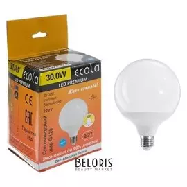 Лампа светодиодная Ecola Globe Premium "Шар", G45, 30 Вт, е27, 2700 К, 320°, 220 В, 170х120
