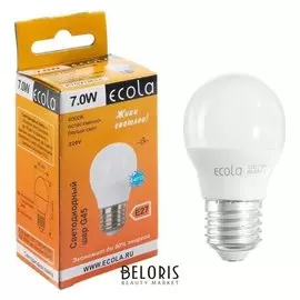Лампа светодиодная Ecola Globe "Шар", G45, 7 Вт, е27, 4000 К, 220 В, 82х45 мм