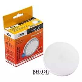 Лампа светодиодная Ecola Light, 4.2 Вт, Gx53, 4200 K, 27x75, матовое стекло