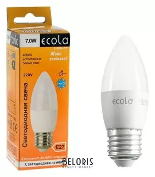 Лампа светодиодная Ecola Light Candle Led, 7 Вт, E27, 4000 K, 103x37 мм
