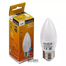 Лампа светодиодная Ecola Light, с37, 6 Вт, E27, 4000 K, 100x37 мм, дневной белый