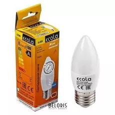 Лампа светодиодная Ecola Light, с37, E27, 6,0 Вт, 2700k, 220 В, свеча 100x37