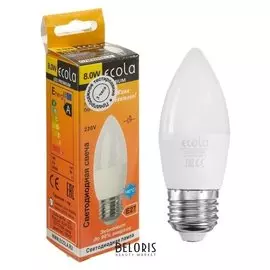 Лампа светодиодная Ecola Premium "Свеча", 8 Вт, е27, 2700 К, 220 В, 100х37 мм