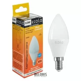 Лампа светодиодная Ecola Premium "Свеча", 8 Вт, е14, 4000 К, 220 В, 100х37 мм