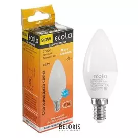 Лампа светодиодная Ecola Premium "Свеча", 9 Вт, е14, 2700 К, 220 В, 100х37 мм