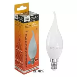 Лампа светодиодная Ecola Premium "Свеча на ветру", 7 Вт, е14, 4000 К, 220 В, 130х37 мм