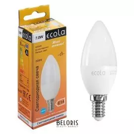 Лампа светодиодная Ecola "Свеча", 7 Вт, е14, 4000 К, 220 В, 105х37 мм