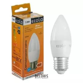 Лампа светодиодная Ecola "Свеча", 7 Вт, е27, 4000 К, 220 В, 103х37 мм