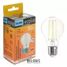 Лампа светодиодная филаментная Ecola Classic Premium, а60, 10 Вт, е27, 6500 К, 360°, 220 В