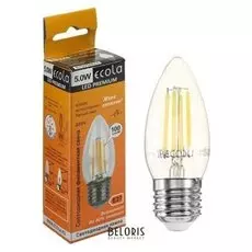 Лампа светодиодная филаментная Ecola Premium "Свеча", 5 Вт, е27, 4000 К, 360°, 220 В, 96х37
