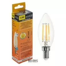 Лампа светодиодная филаментная Ecola Premium "Свеча", 5 Вт, е14, 2700 К, 360°, 220в, 96х37