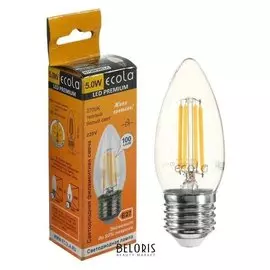 Лампа светодиодная филаментная Ecola Premium "Свеча", 5 Вт, е27, 2700 К, 360°, 220 В, 96х37