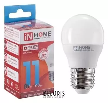 Лампа светодиодная IN Home Led-шар-vc, 11 Вт, е27, 230 В, 4000 К, 990 Лм