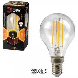 Лампа светодиодная ЭРА, 5 (40) Вт, цоколь E14, шар, теплый белый свет, 30000 ч.