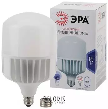 Лампа светодиодная ЭРА, 85 (650) Вт, цоколи E40/E27, колокол, холодная белая