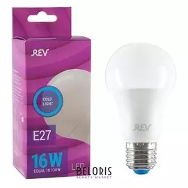 Лампа светодиодная REV Led, A60, 16 Вт, е27, 6500 K, дневной свет