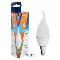 Лампа светодиодная Volpe "Свеча на ветру" C37, 6 Вт, е14, 3000 K