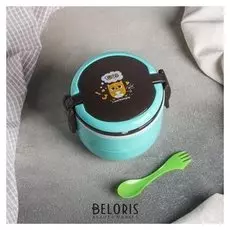 Ланч-бокс круглый "Сова", 2 уровня