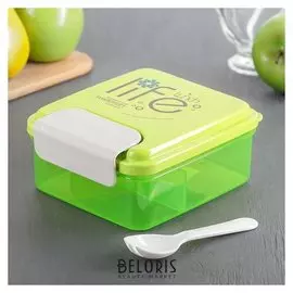 Ланч-бокс, отделения 200/400 мл, с ложкой