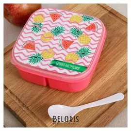 Ланч-бокс с ложкой "Сочного настроения", 400 мл