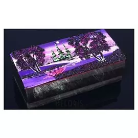 Ларец "Ночь" 15х7х5,5 см, каменная крошка, змеевик