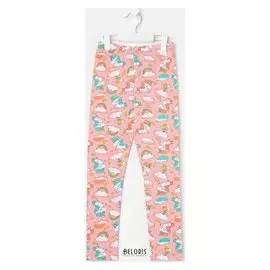 Леггинсы для девочки «Единорожки», розовый, рост 104 см