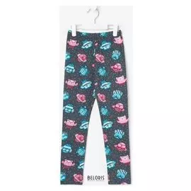 Леггинсы для девочки «Совушки», синий, рост 104 см