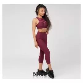 Леггинсы женские спортивные, цвет гранатовый, размер 40-42 (S)