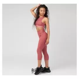 Леггинсы женские спортивные, цвет пудровый, размер 40-42 (S)