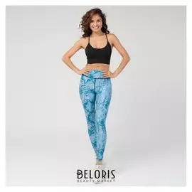 Леггинсы женские спортивные, цвет синий, размер 44-46 (M)