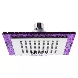 Лейка стационарная, квадратная, 15 х15 см, 1 режим, пластик, цвет фиолетовый/хром