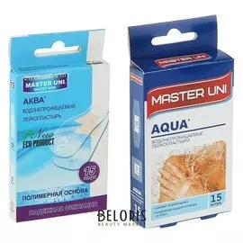 Лейкопластырь аqua водонепроницаемый медицинский фиксирующий на полимерной основе 15 шт.
