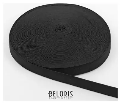 Лента эластичная, 25 мм, 25 ± 1 м, цвет чёрный