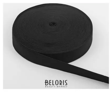 Лента эластичная, 35 мм, 25 ± 1 м, цвет чёрный