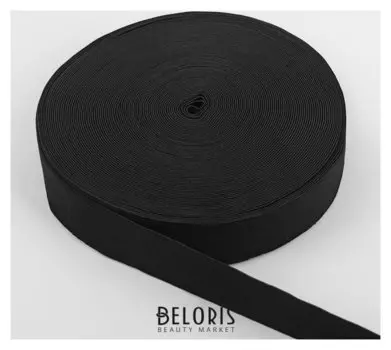 Лента эластичная, 40 мм, 25 ± 1 м, цвет чёрный