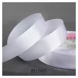 Лента атласная, 20 мм × 23 ± 1 м, цвет белый №01