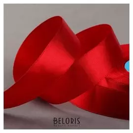 Лента атласная, 25 мм × 33 ± 2 м, цвет красный №065