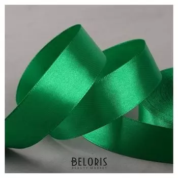Лента атласная, 25 мм × 33 ± 2 м, цвет зелёный №035