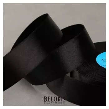 Лента атласная, 25 мм × 33 ± 2 м, цвет чёрный №113