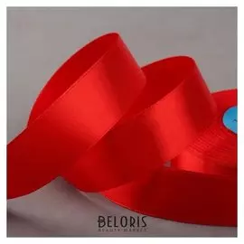 Лента атласная, 25 мм × 33 ± 2 м, цвет красный №026