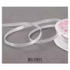 Лента атласная, 3 мм × 45 ± 1 м, цвет белый №01