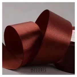 Лента атласная, 40 мм × 23 ± 1 м, цвет коричневый №74