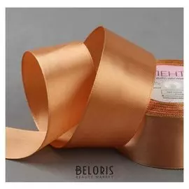 Лента атласная, 40 мм × 23 ± 1 м, цвет светло-коричневый №174