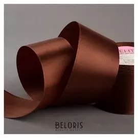 Лента атласная, 50 мм × 23 ± 1 м, цвет коричневый №74