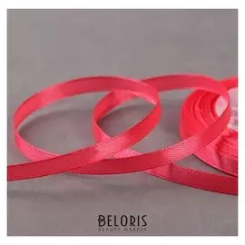 Лента атласная, 6 мм × 23 ± 1 м, цвет коралловый №65