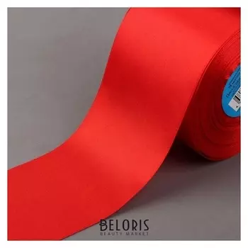 Лента атласная, 75 мм × 33 ± 2 м, цвет красный №026