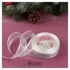 Лента капроновая «Блёстки», 25 мм × 20 ± 1 м, цвет серебряный