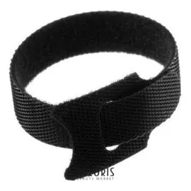 Лента-липучка для стяжки проводов, набор 10 шт, 15*1,2 см, черная