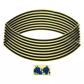 Лента-полоски на обод колеса мотоцикла, 18 дюймов, черный, набор 16 шт