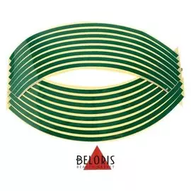 Лента-полоски на обод колеса мотоцикла, 18 дюймов, зеленый, набор 16 шт